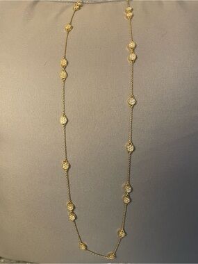 Kate Spade Elegant Gold Station Necklace with Pavé Accents